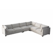 CRO Decor White Fabric Modular Sofa Section with Ergonomic Support-Armless chair