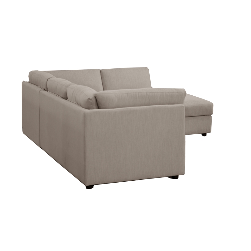 CRO Decor Modern White L-Shaped  Fabric Sectional Sofa-left sofa
