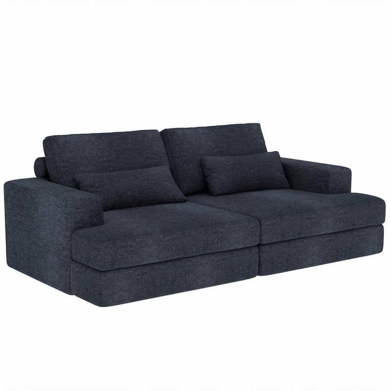 CRO Decor Corduroy Sectional Sofa Modular Design Compressed Sofa