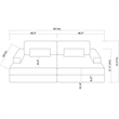 CRO Decor Corduroy Sectional Sofa Modular Design Compressed Sofa