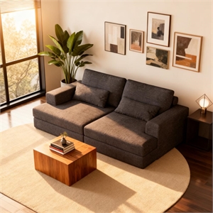 CRO Decor Corduroy Sectional Sofa Modular Design Compressed Sofa