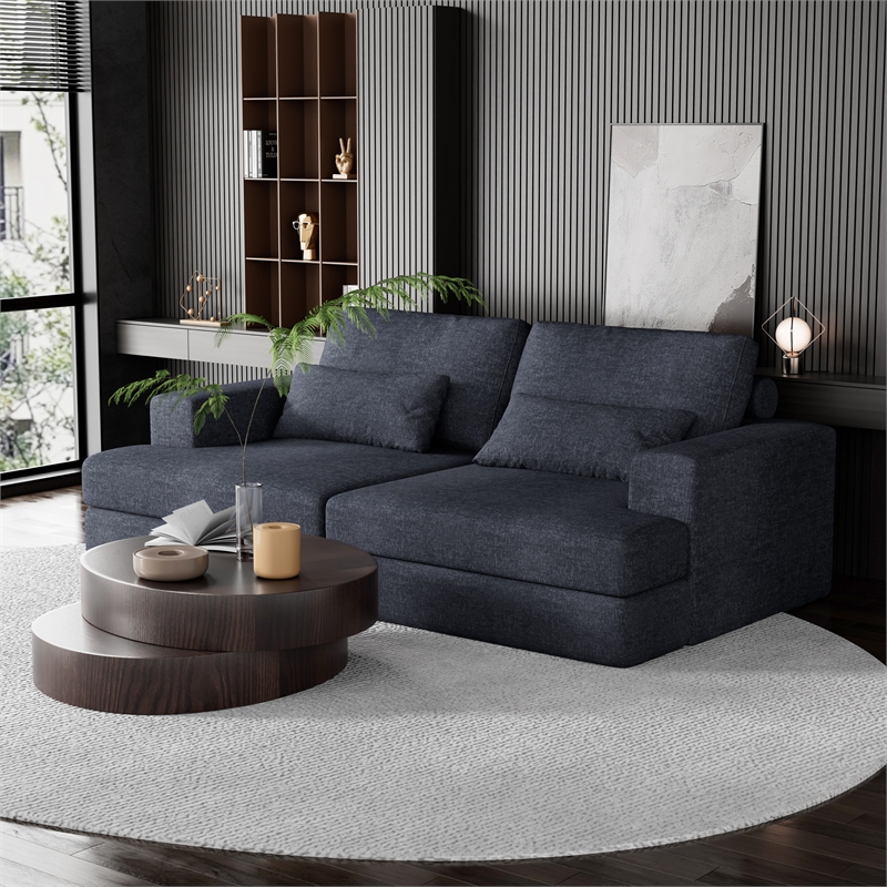 CRO Decor Corduroy Sectional Sofa Modular Design Compressed Sofa
