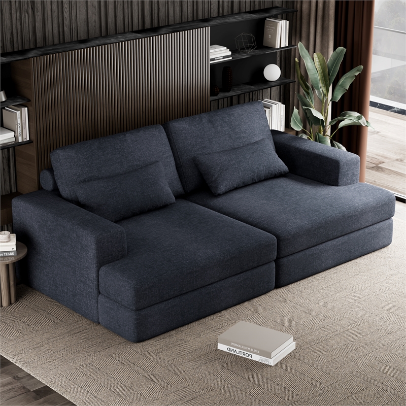 CRO Decor Corduroy Sectional Sofa Modular Design Compressed Sofa