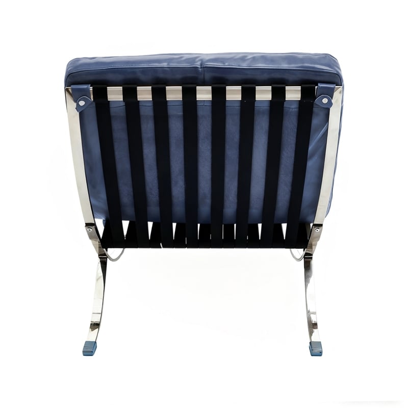 CRO Decor 29.3'' W Genuine Leather Accent Lounge Chair(Blue)