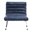 CRO Decor 29.3'' W Genuine Leather Accent Lounge Chair(Blue)