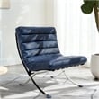 CRO Decor 29.3'' W Genuine Leather Accent Lounge Chair(Blue)