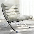 CRO Decor 29.3'' W Genuine Leather Accent Lounge Chair(Grey)