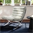 CRO Decor 29.3'' W Genuine Leather Accent Lounge Chair(Grey)