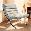 CRO Decor 29.3'' W Genuine Leather Accent Lounge Chair(Grey)