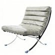 CRO Decor 29.3'' W Genuine Leather Accent Lounge Chair(Grey)