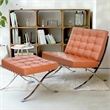 CRO Decor Mid Century Leather Amber Recliner Chair
