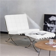 CRO Decor Mid Century Leather White Recliner Chair
