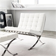 CRO Decor Mid Century Leather White Recliner Chair
