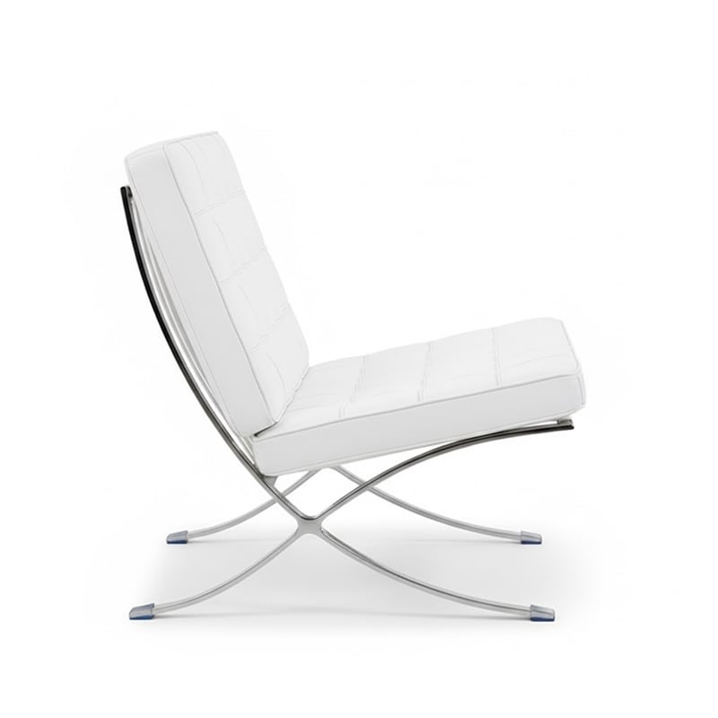CRO Decor Mid Century Leather White Recliner Chair