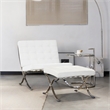 CRO Decor Mid Century Leather White Recliner Chair