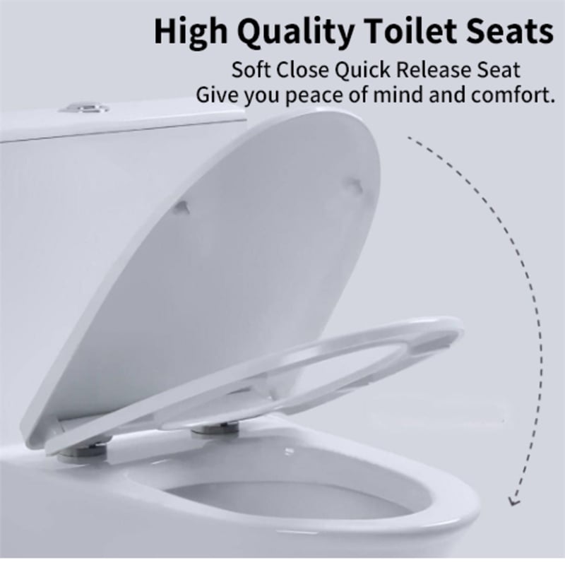 CRO Decor Modern Ceramic Compact Toilet with Double Flush in White