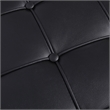 CRO Decor Modern Tufted Genuine Leather Ottoman Leisure Stool - Black