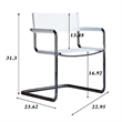 Saddle Leather Accent Chair Stainless Steel Arm Chair - White - Set of 2