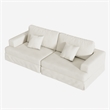 Classic 94 Inch White Skirted Sofa with Armrest for Living Room