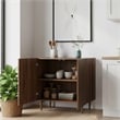 Brown Vintage Fluted Sideboard Cabinet with Metal Legs & Adjustable Shelf