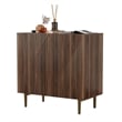 Brown Vintage Fluted Sideboard Cabinet with Metal Legs & Adjustable Shelf