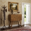 Hand-Carved Brown Solid Wood Storage Cabinet with Efficient Dining Room Storage
