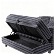 Luxury Plush Chaise Lounge Sofa with Storage and filled with foam - Dark Gray