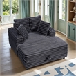 Luxury Plush Chaise Lounge Sofa with Storage and filled with foam - Dark Gray