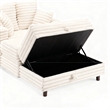 Luxury Plush Chaise Lounge Sofa with Storage and Filled with Foam - White
