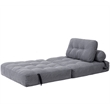 3-in-1 Convertible Sofa Bed & Corduroy Folding Couch with Foam Filling-Gray
