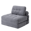 3-in-1 Convertible Sofa Bed & Corduroy Folding Couch with Foam Filling-Gray