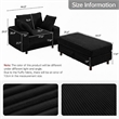 Corduroy Chaise Lounge with Storage & Removable Pillows & Foam Filling - Black