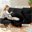 Corduroy Chaise Lounge with Storage & Removable Pillows & Foam Filling - Black