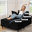 Corduroy Chaise Lounge with Storage & Removable Pillows & Foam Filling - Black