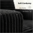 Corduroy Chaise Lounge with Storage & Removable Pillows & Foam Filling - Black