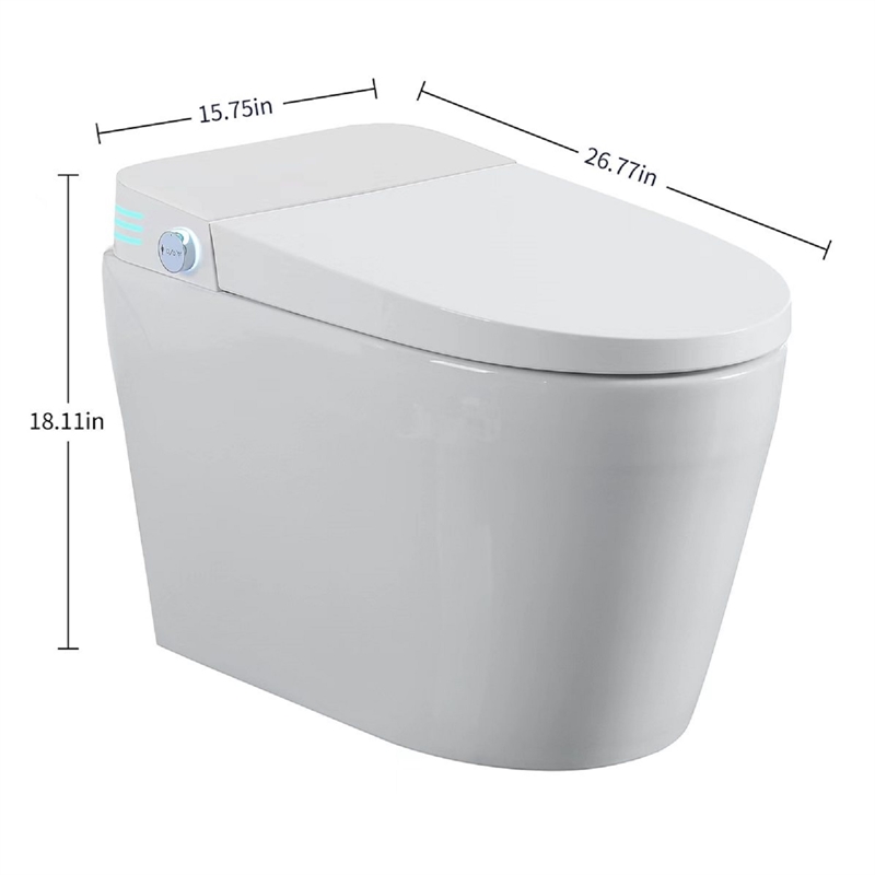 110V Smart Toilet with Foot Sensor & Power Outage Flush - White