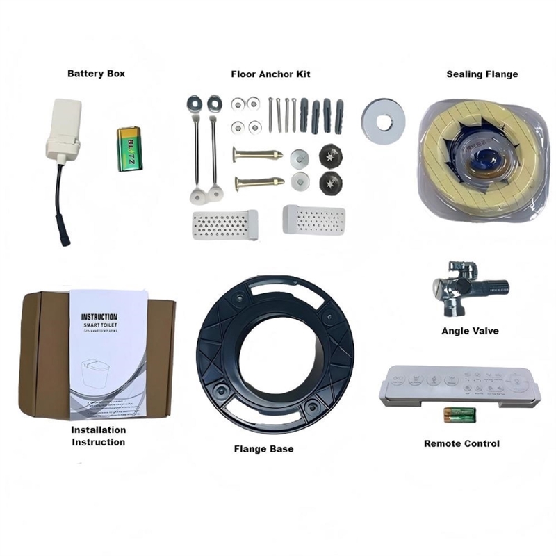110V Smart Toilet with Foot Sensor & Power Outage Flush - White
