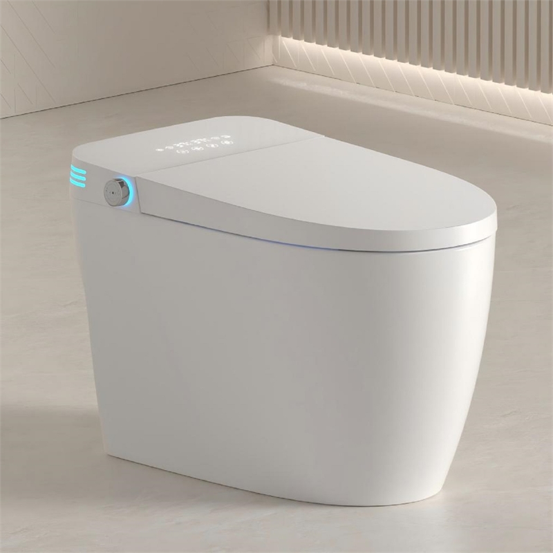 110V Smart Toilet with Foot Sensor & Power Outage Flush - White