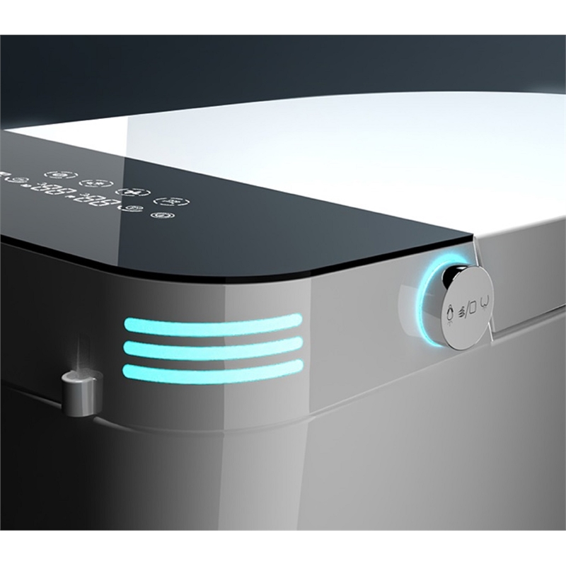 110V Smart Toilet with Foot Sensor & Power Outage Flush -Black Back Panel