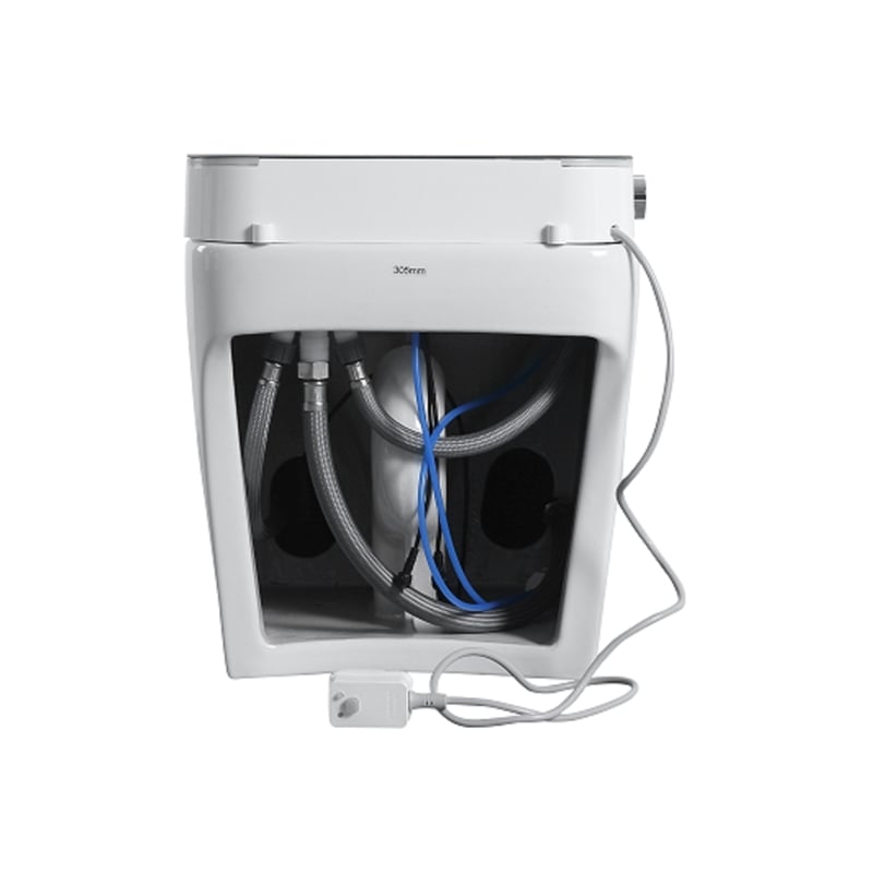 110V Smart Toilet with Foot Sensor & Power Outage Flush -Black Back Panel