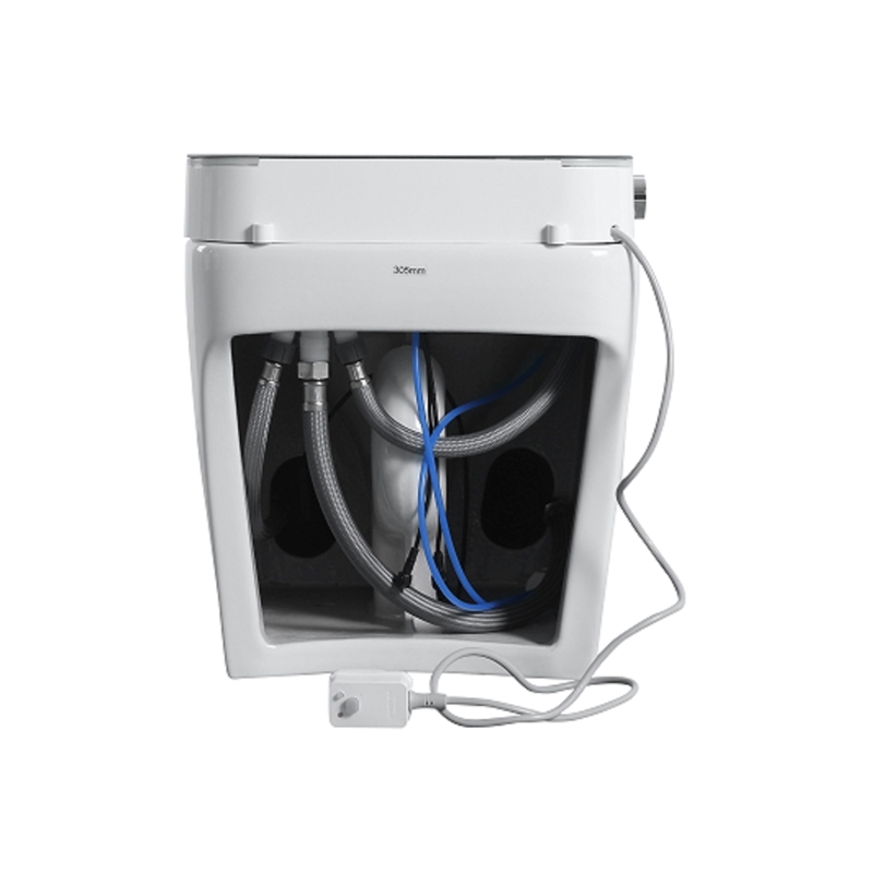 110V Smart Toilet with Foot Sensor&Power Outage Flush&Auto Lid -Black Back Panel