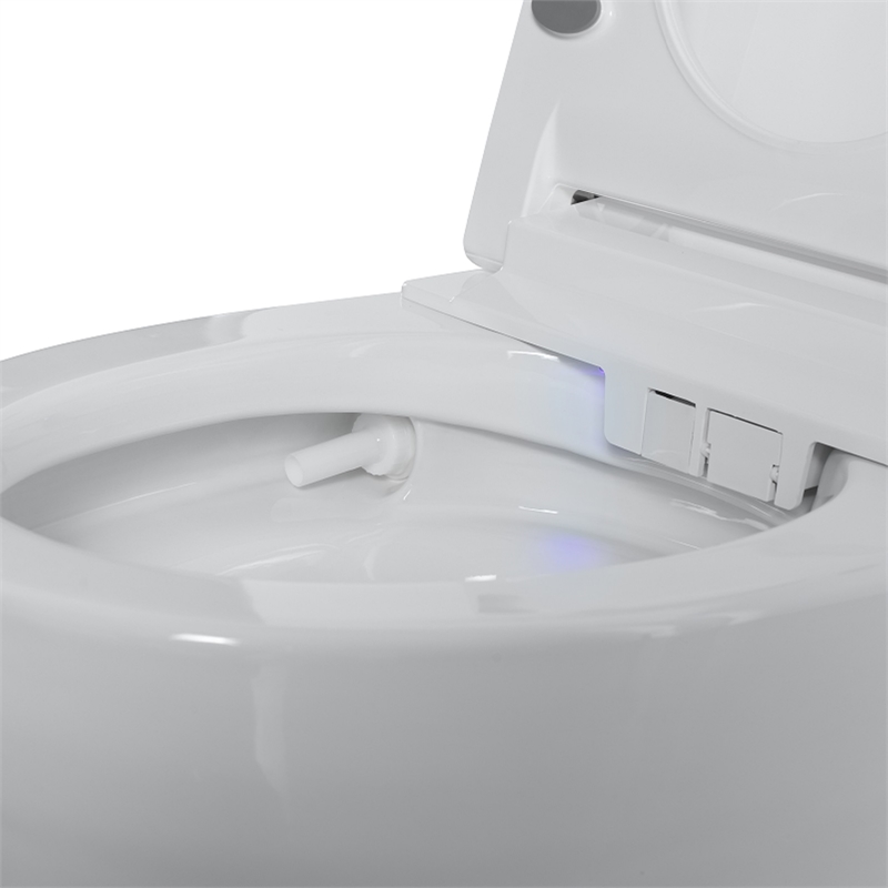 110V Smart Toilet with Foot Sensor&Power Outage Flush&Auto Lid -Black Back Panel