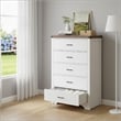Farmhouse 5-Drawer Dresser with Anti-Tipping Device & Storage Organizer - White