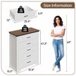 Farmhouse 5-Drawer Dresser with Anti-Tipping Device & Storage Organizer - White