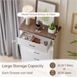 Farmhouse 5-Drawer Dresser with Anti-Tipping Device & Storage Organizer - White