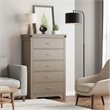 Modern 5-Drawer Tall Dresser with Anti-Tipping Device & Storage Organizer - Oak