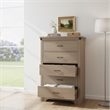 Modern 5-Drawer Tall Dresser with Anti-Tipping Device & Storage Organizer - Oak