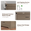 Modern 5-Drawer Tall Dresser with Anti-Tipping Device & Storage Organizer - Oak