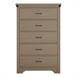 Modern 5-Drawer Tall Dresser with Anti-Tipping Device & Storage Organizer - Oak