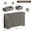 Modern 7-Drawer Dresser with Anti-Tipping Device & Storage Organizer  - Gray